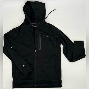NWT Eddie Bauer Black Jacket Size M, Freedry Fullzip - w/ Hoodie and Drawstring